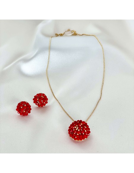 Cadenita con cristales tejidos